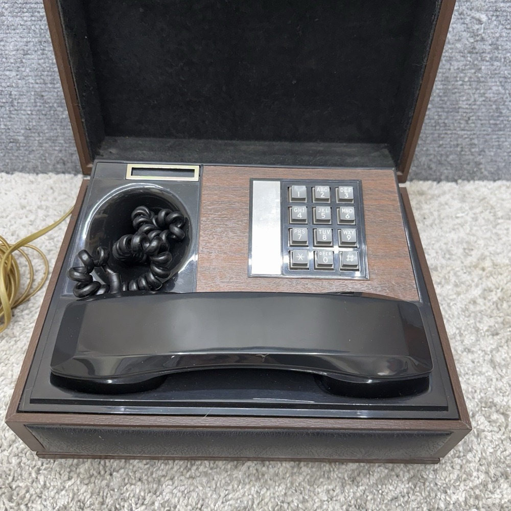 Vintage Deco-Tel Personal Telephone Wood Chest Box Push Button Retro Phone AS IS - Picture 8 of 16